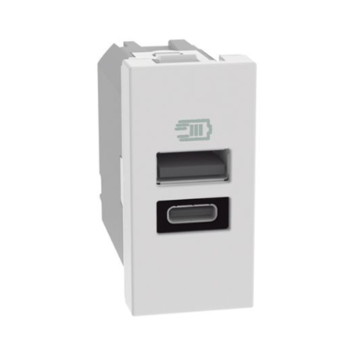 Caricatore USB MatixGo 1 Porta Tipo A e Tipo C Bianco BTICINO JW4191AC
